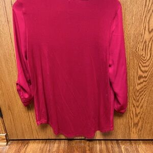 Deep red Top with Silver Accents